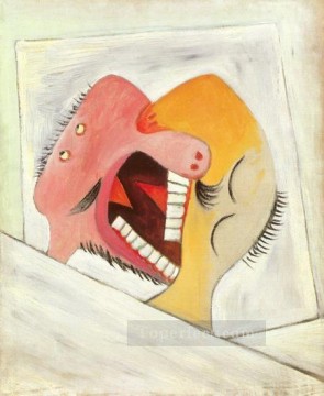 Le baiser Deux Tetes 1931 Cubism Oil Paintings